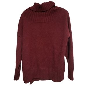 High Low Cowl Neck Sweater Maroon sz See Measurements